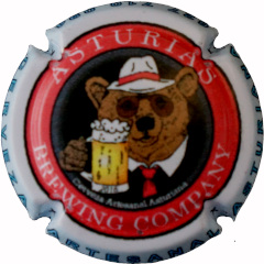 Muselet Cerveza Artesanal Asturiana ours chope biere Asturias Brewing Compagny chapeau cravatte