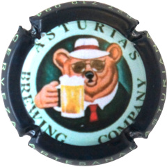 Muselet Cerveza Artesanal Asturiana ours chope biere Asturias Brewing Compagny chapeau cravatte