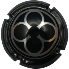 Muselet anneaux rond noir blanc trefle 4 feuilles noir argent