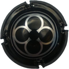 Muselet anneaux rond noir blanc trefle 4 feuilles noir argent