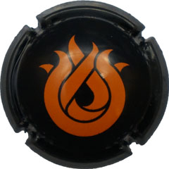 Muselet noir orange flamme